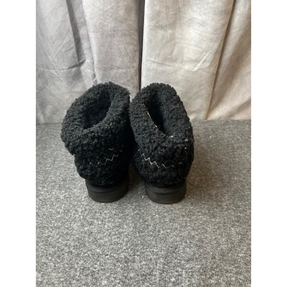 UGG Classic Ultra Mini Braid Slip-On Sheepskin Boots Booties Black 5 NEW $160 - Picture 4 of 8
